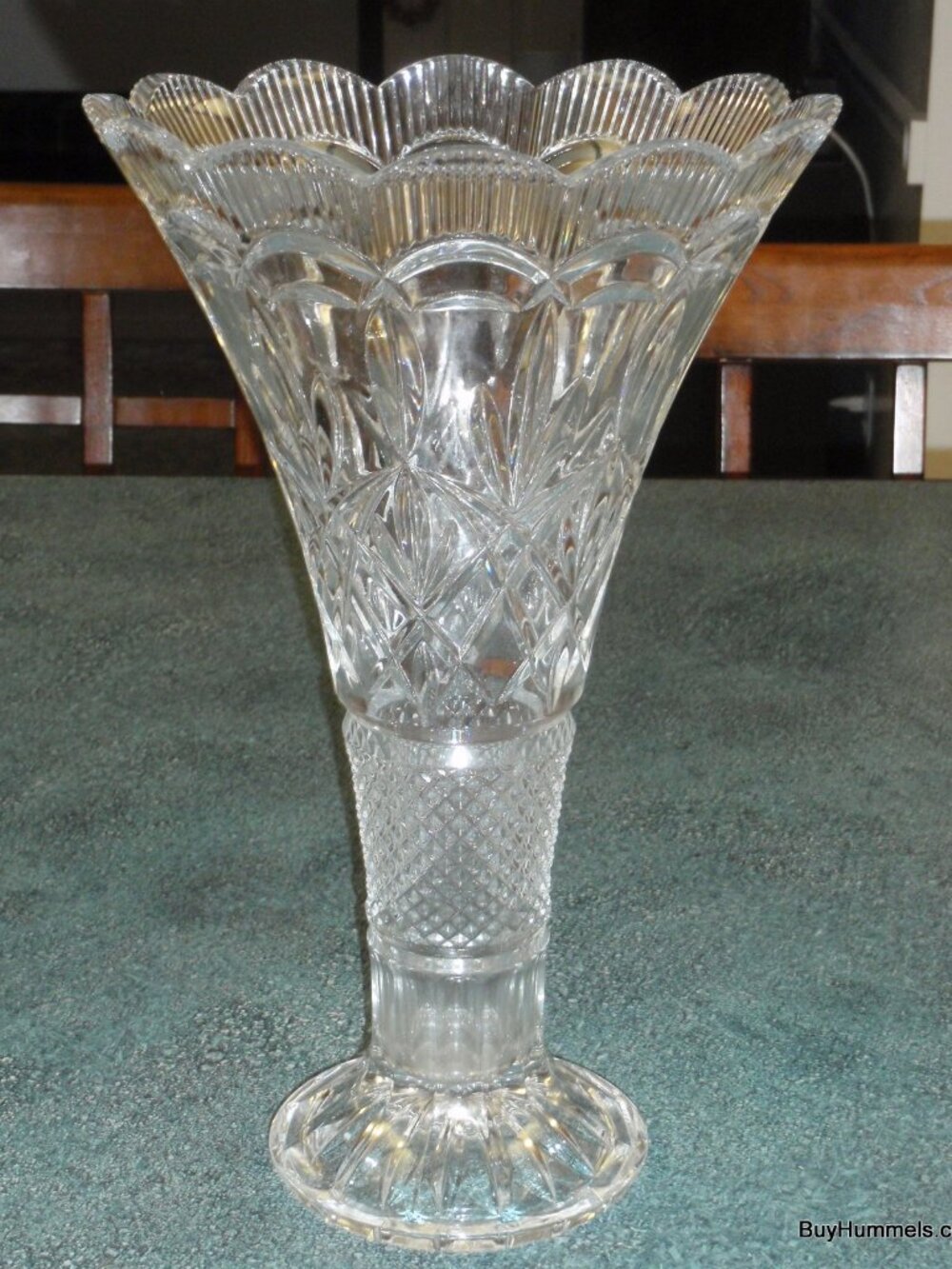 LARGE 14" Tall Vintage Shannon 24% Lead Crystal Flower Vase #3900 - RARE GIFT!